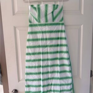 Anna Cate (TNUCK) NWT Green and White Striped Strapless Dress